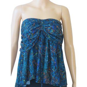 Free People Women's Multi Colored Side Zip Flared Hem Tube Top Size 8 B2-15